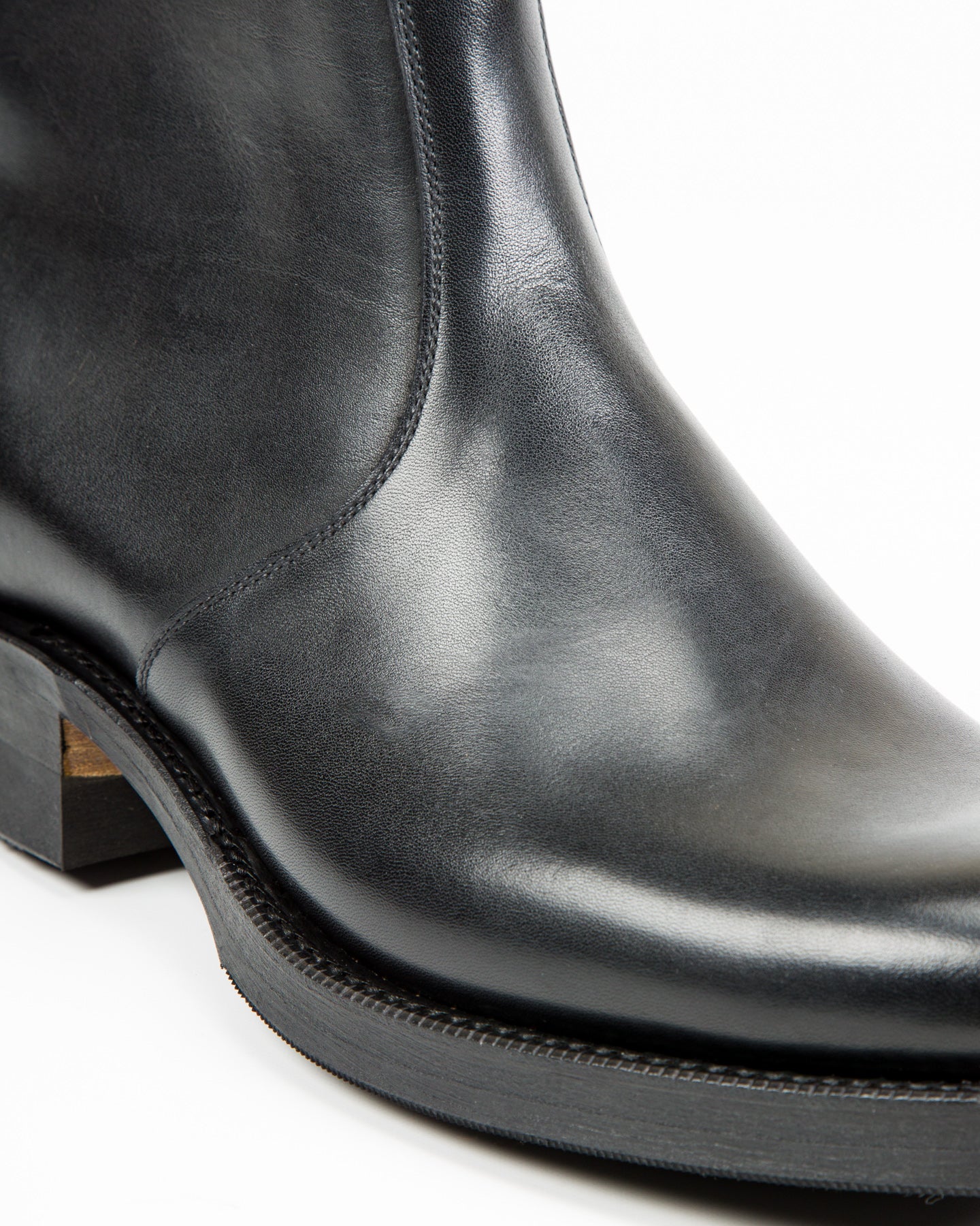 Rolling Dub Trio Gleaners Side Zip Boots - Black Japanese Box Calf - Standard & Strange
