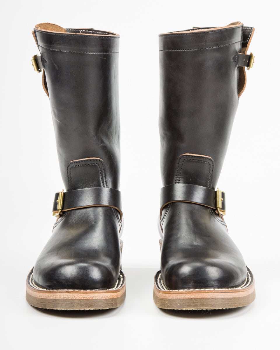 Rolling Dub Trio Roots Engineer Boots - Black Horsebutt - Standard & Strange