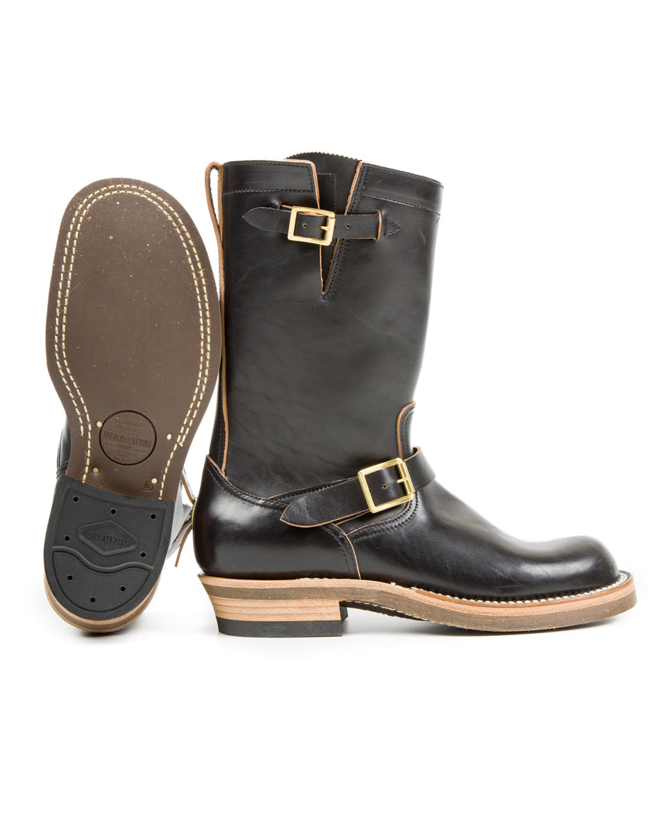 Rolling Dub Trio Roots Engineer Boots - Black Horsebutt - Standard & Strange