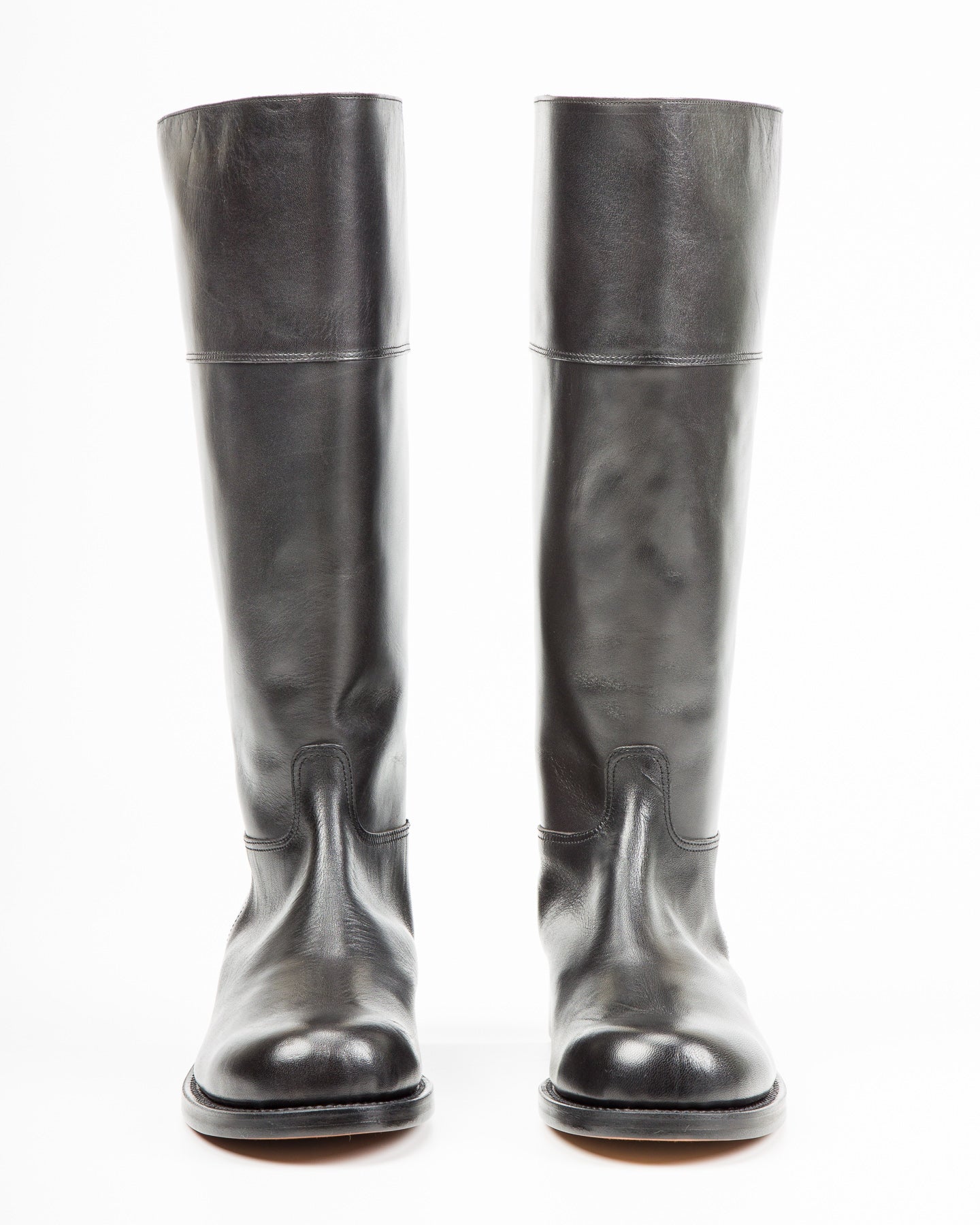 Rolling Dub Trio Rottweiler Riding Boots - All Black Horsehide - Standard & Strange