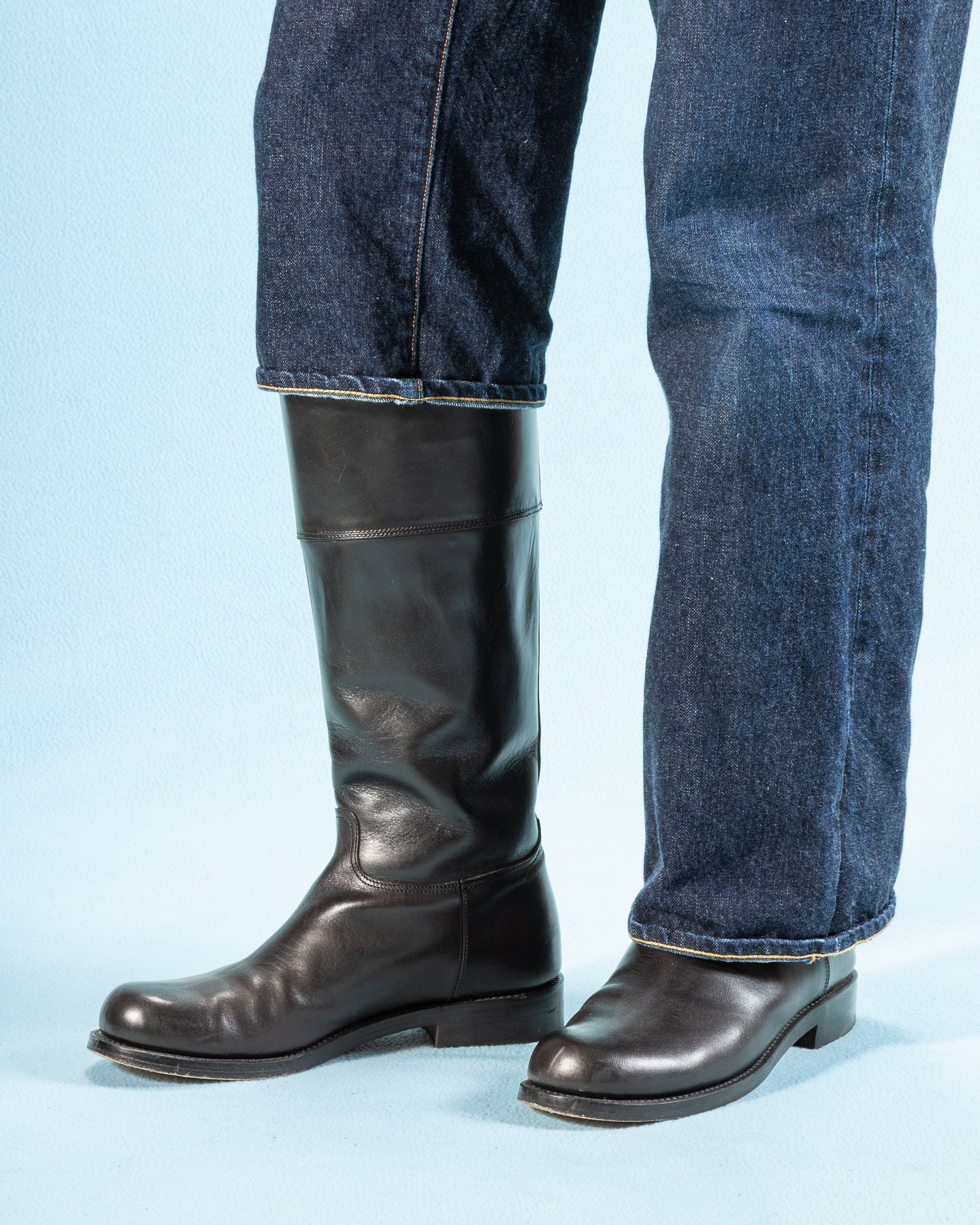 Rolling Dub Trio Rottweiler Riding Boots - All Black Horsehide - Standard & Strange