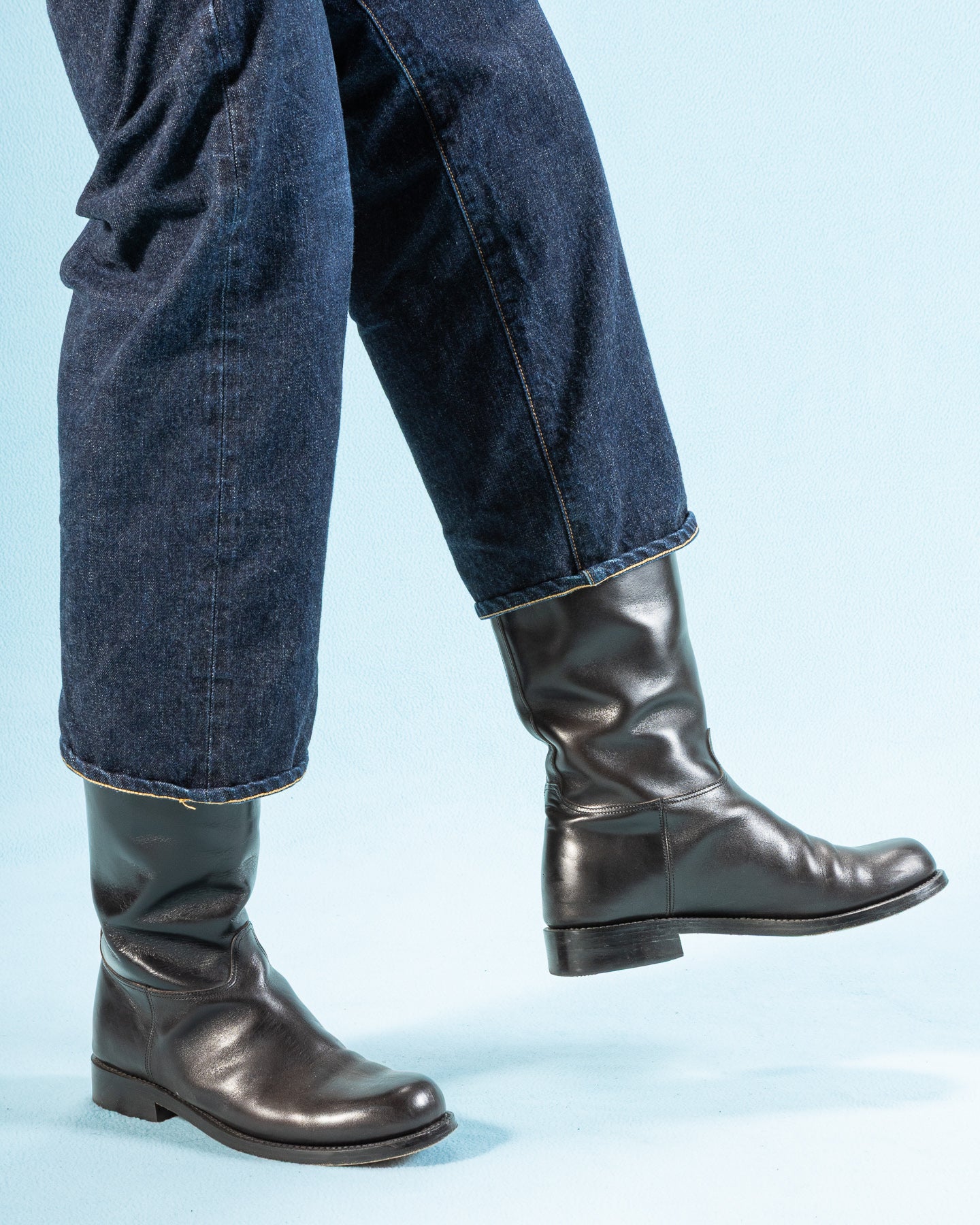 Rolling Dub Trio Rottweiler Riding Boots - All Black Horsehide - Standard & Strange