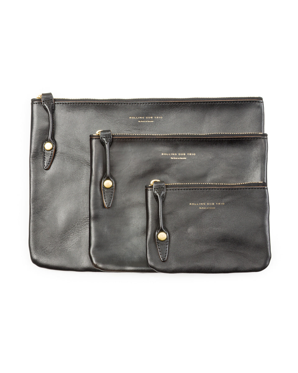 Rolling Dub Trio Square Zip + Snap Pouch - Black Horse Large - Standard & Strange