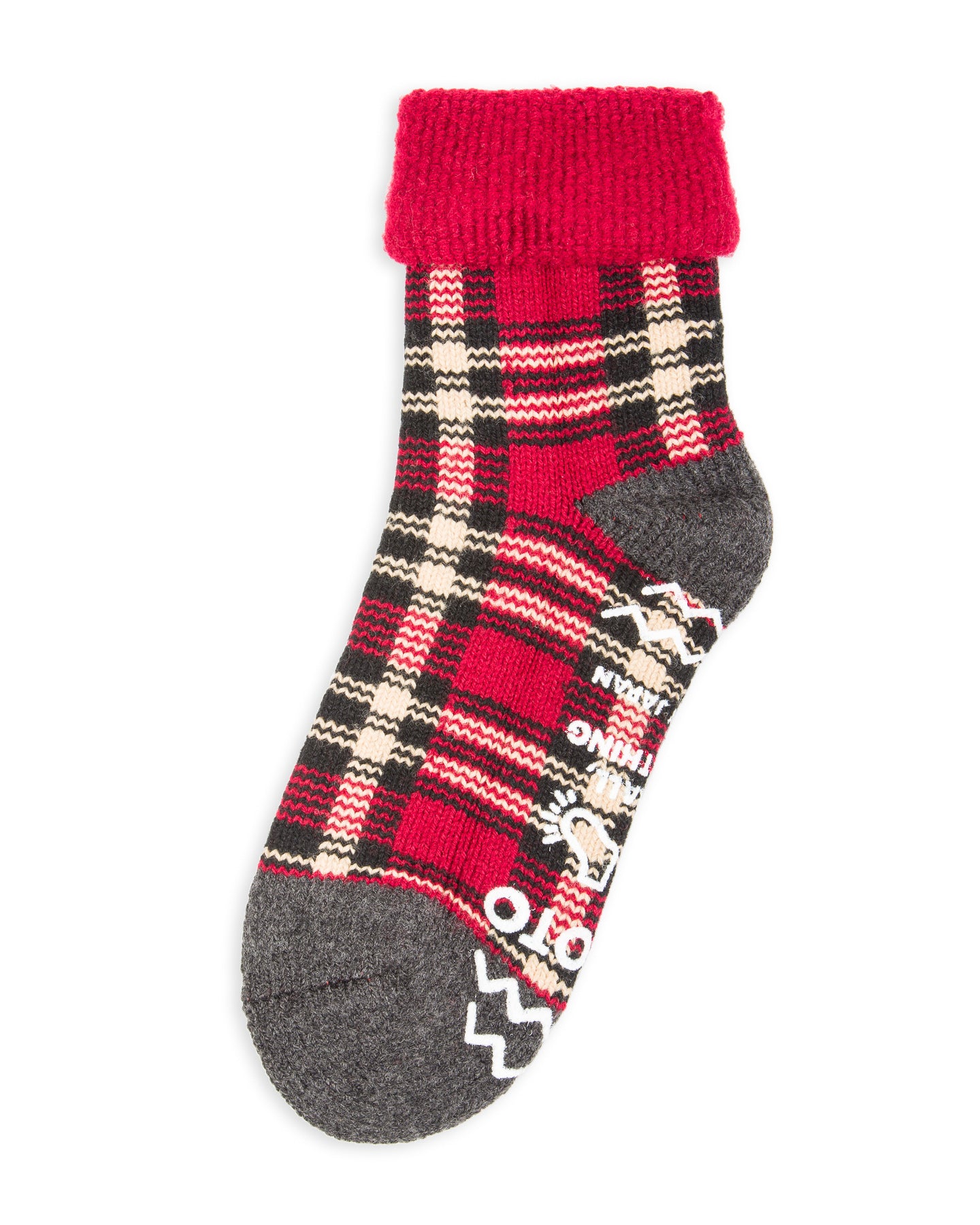 RoToTo Comfy Room Socks "Check" - Dark Red/Black - Standard & Strange