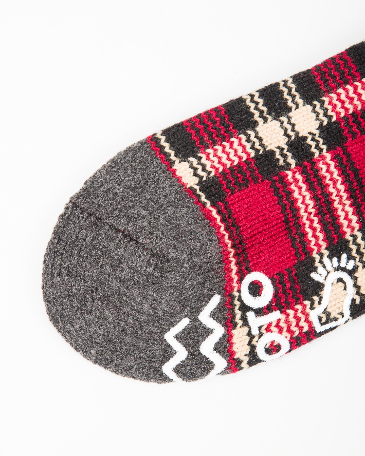 RoToTo Comfy Room Socks "Check" - Dark Red/Black - Standard & Strange