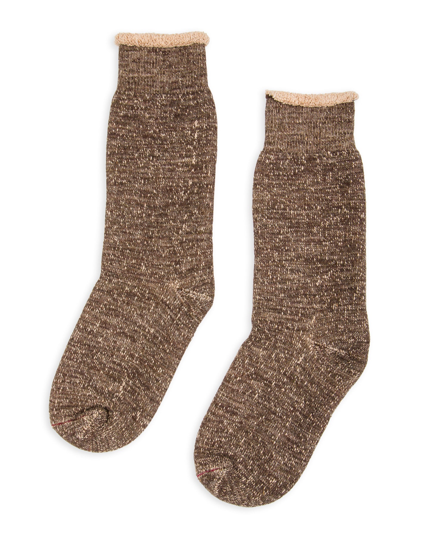 RoToTo Double Face Merino/Organic Cotton Socks - Dark Brown/Brown - Standard & Strange