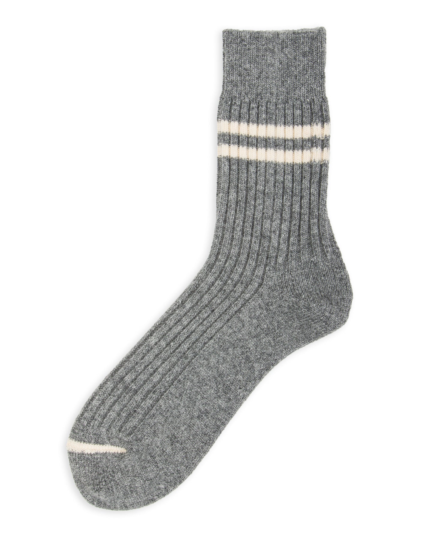 RoToTo Merino Lambswool Stripe Sock - Gray - Standard & Strange