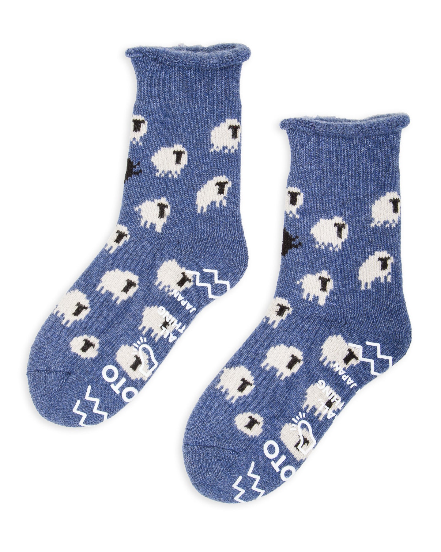 RoToTo Pile Room Socks "Sheep" - Blue - Standard & Strange