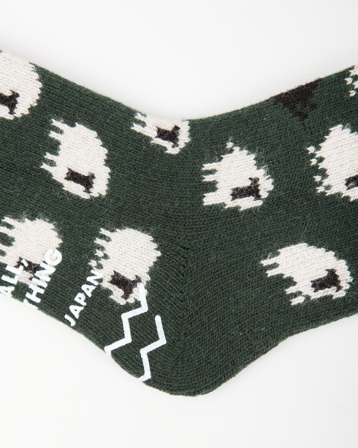 RoToTo Pile Room Socks "Sheep" - Dark Green - Standard & Strange