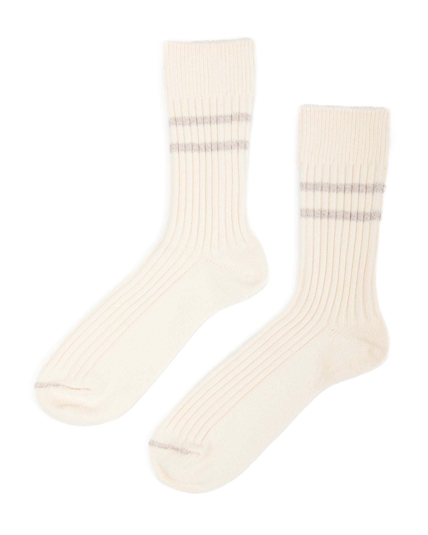 RoToTo Recycled Cotton/Wool Daily 3-pack Socks - Off White/Gray - Standard & Strange