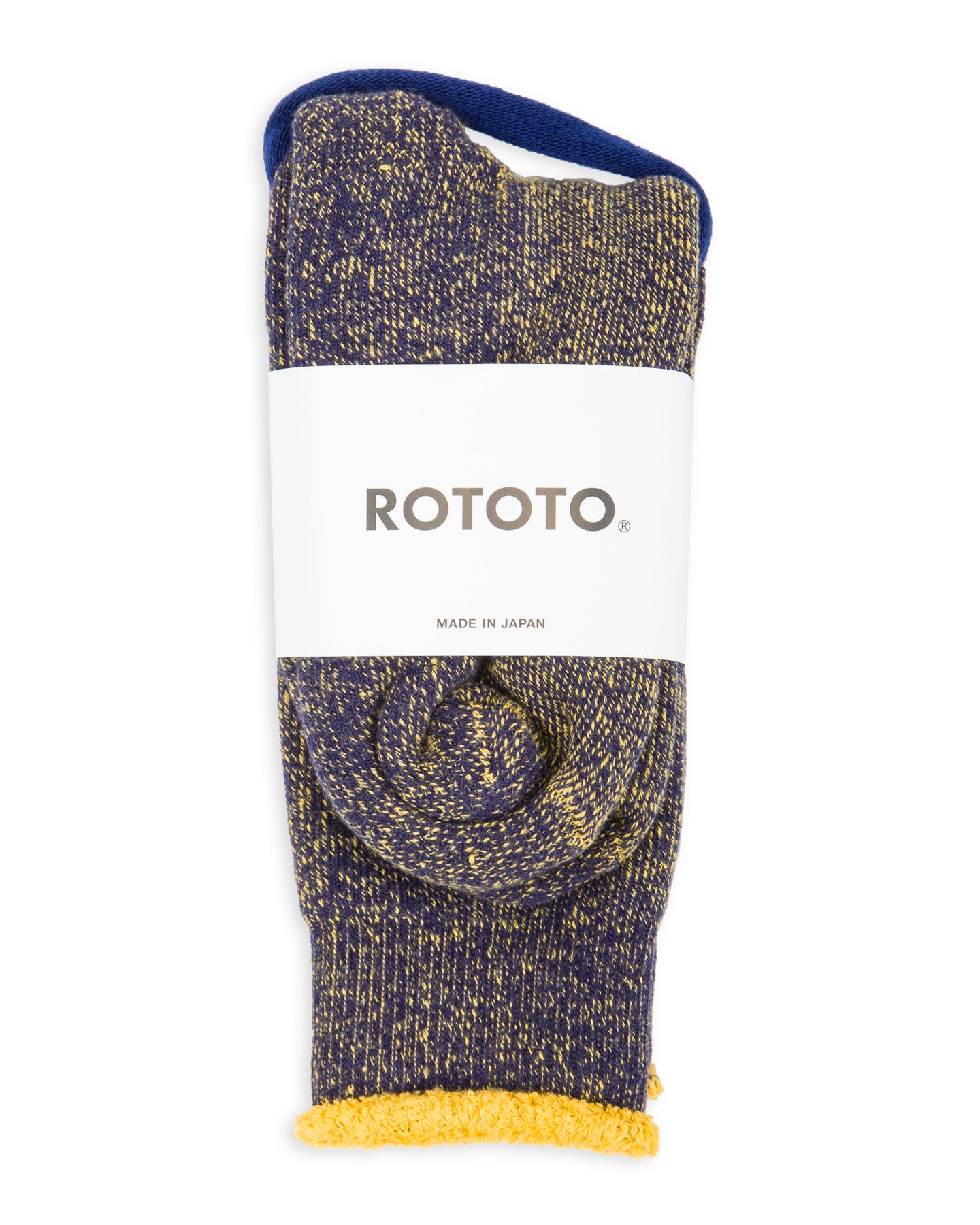 RoToTo Reversible Pile Socks - Navy/Yellow - Standard & Strange