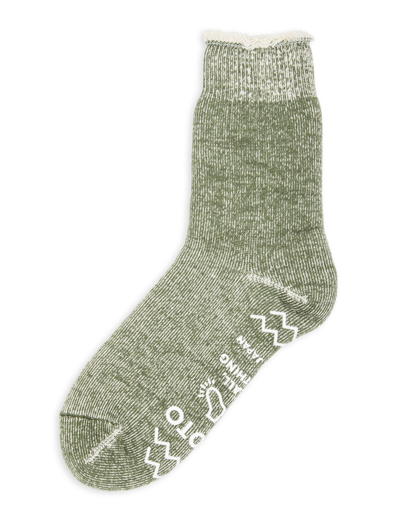 RoToTo Shaggy Pile Room Socks - Moss Green - Standard & Strange