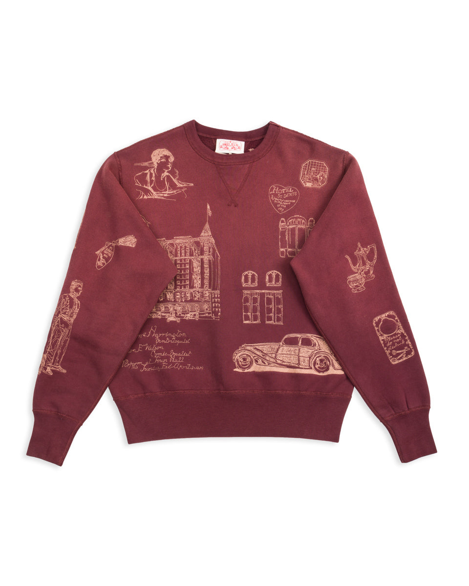 Samuel Zelig Hotel Crewneck - Burgundy - Standard & Strange
