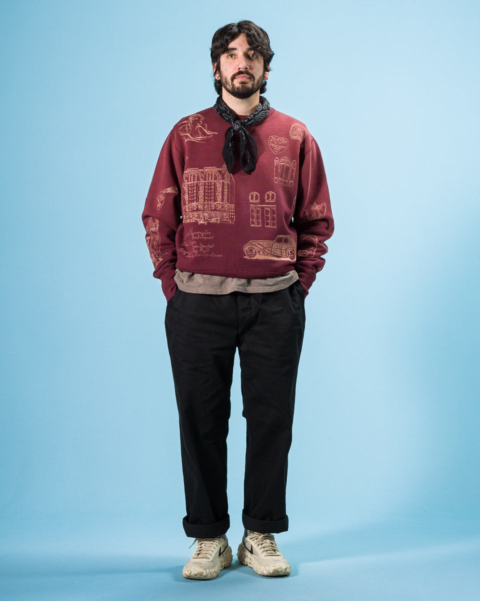 Samuel Zelig Hotel Crewneck - Burgundy - Standard & Strange
