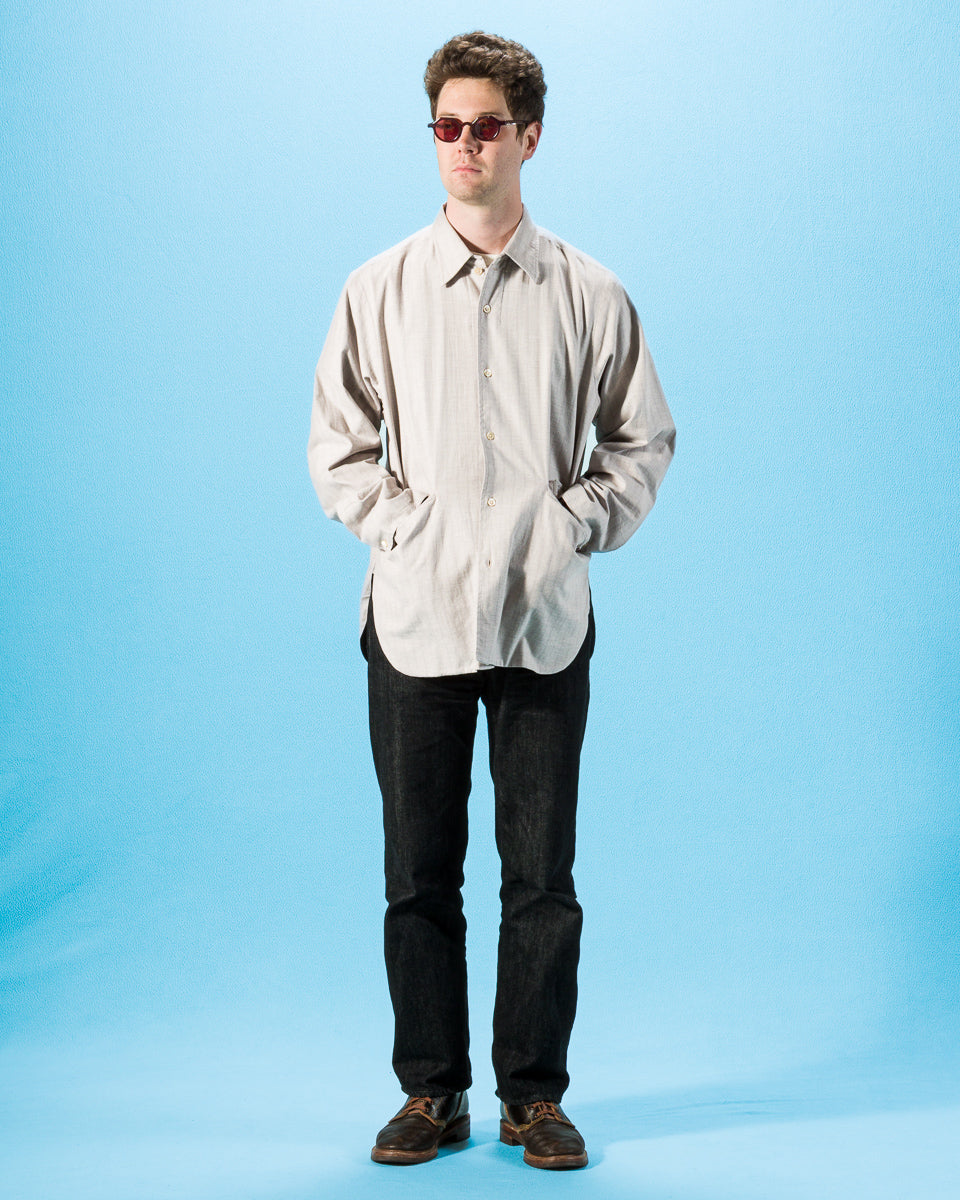 Senui Cover Shirt - Grey Beige Poplin - Standard & Strange