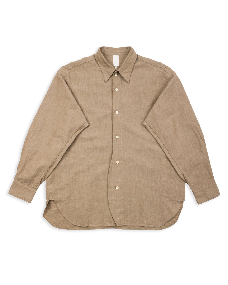 Senui Inside Pockets Shirt - Russet Italian Mixed Woven Cloth - Standard & Strange