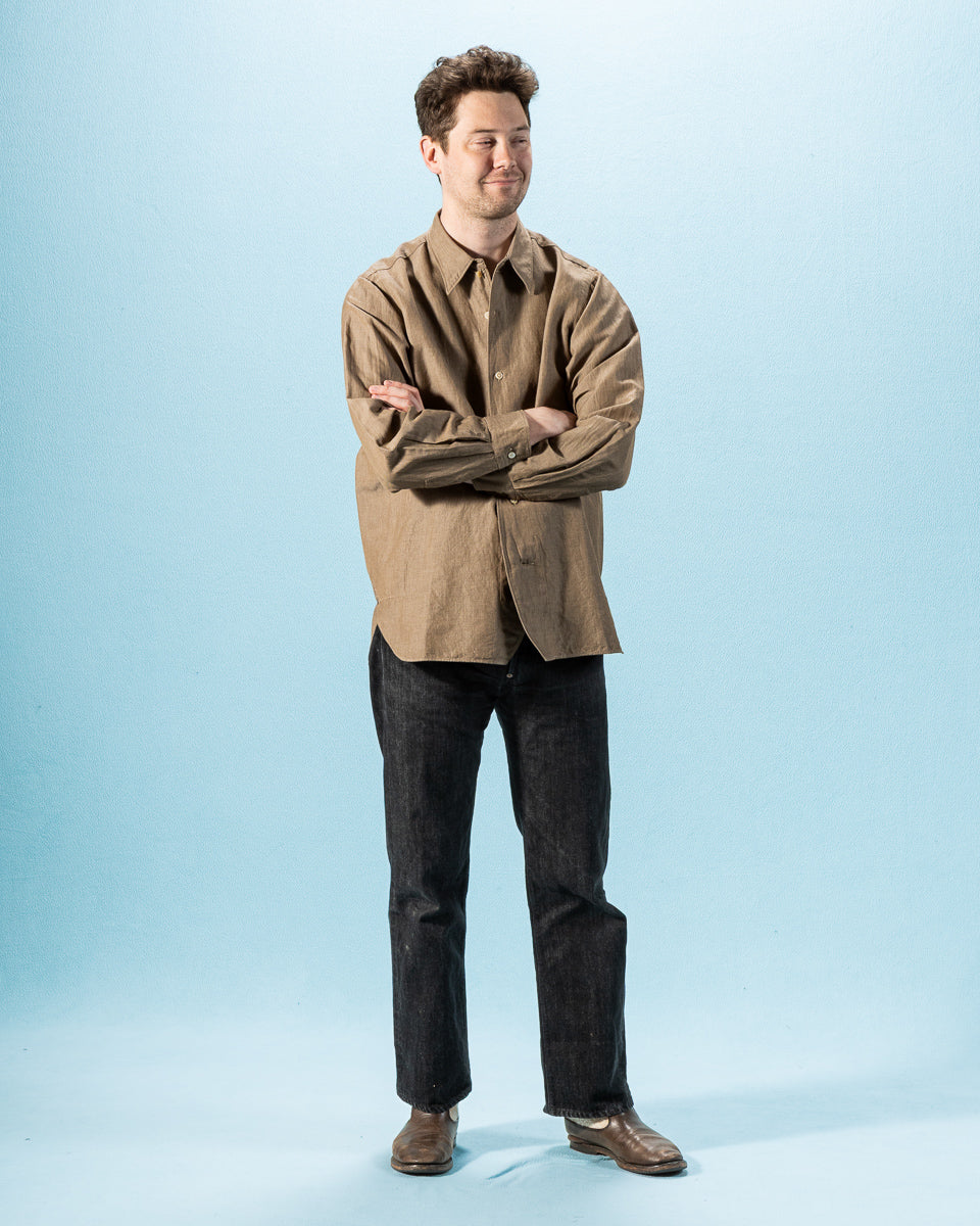 Senui Inside Pockets Shirt - Russet Italian Mixed Woven Cloth - Standard & Strange