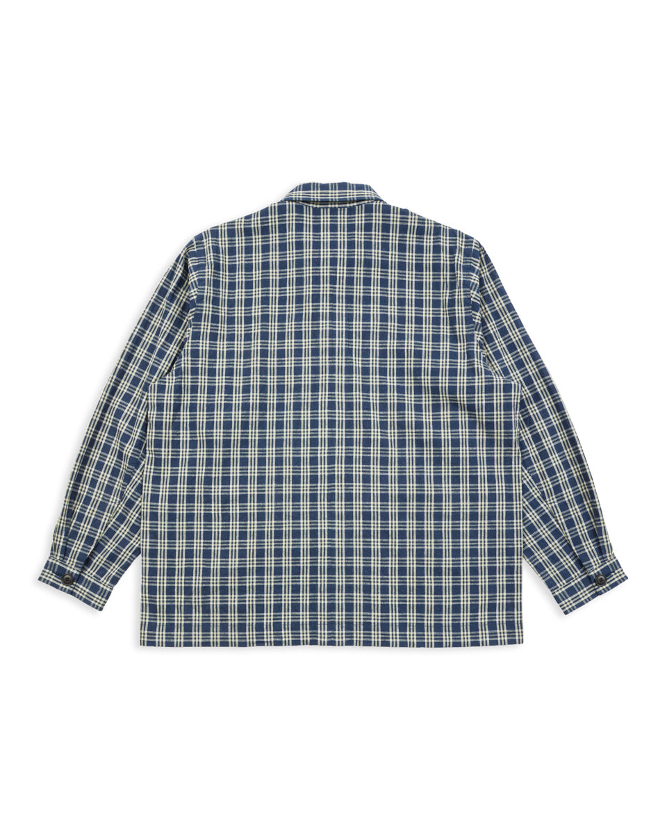 Senui Shirt Jacket - Blue Green Vintage Linen Cotton Check - Standard & Strange
