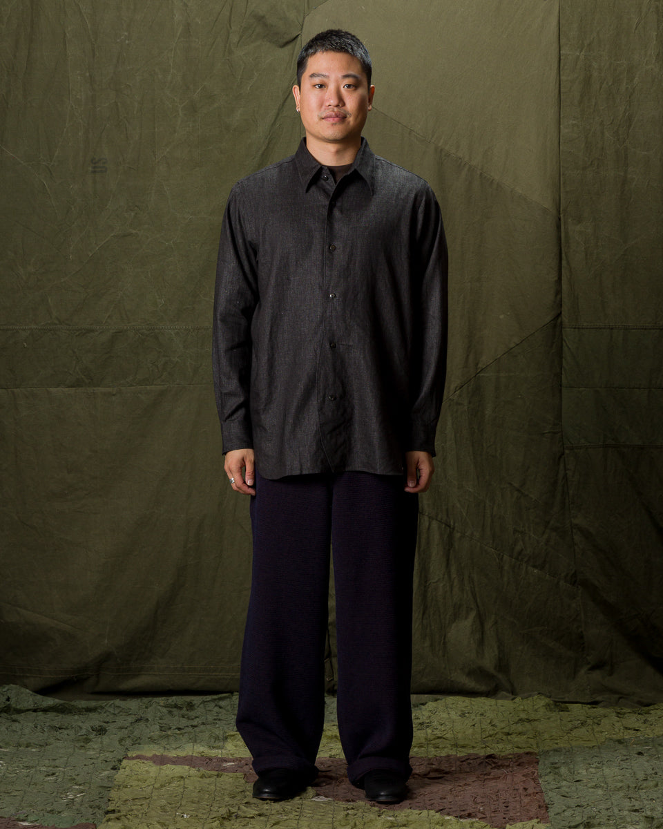 Senui Vintage Japanese Linen Shirt - Dark Grey - Standard & Strange