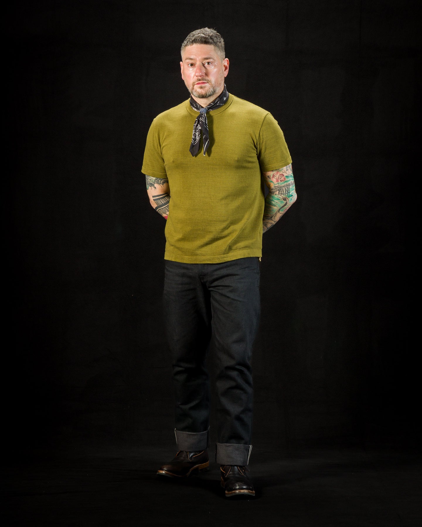 Standard & Strange Wakayama Special Loopwheel Tee - Martini Olive - Standard & Strange