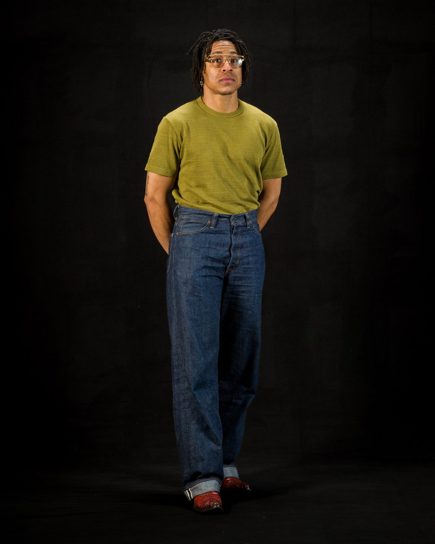 Standard & Strange Wakayama Special Loopwheel Tee - Martini Olive - Standard & Strange