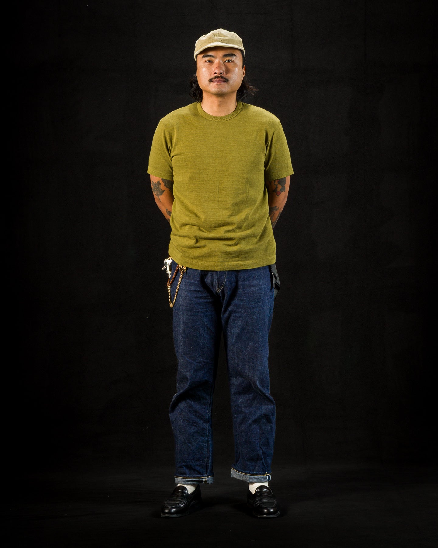 Standard & Strange Wakayama Special Loopwheel Tee - Martini Olive - Standard & Strange