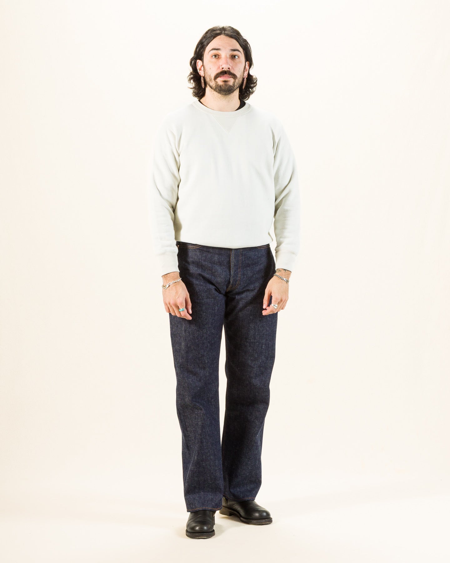 The Real McCoy's 10 oz Loopwheel Crewneck Sweatshirt - Milk - Standard & Strange