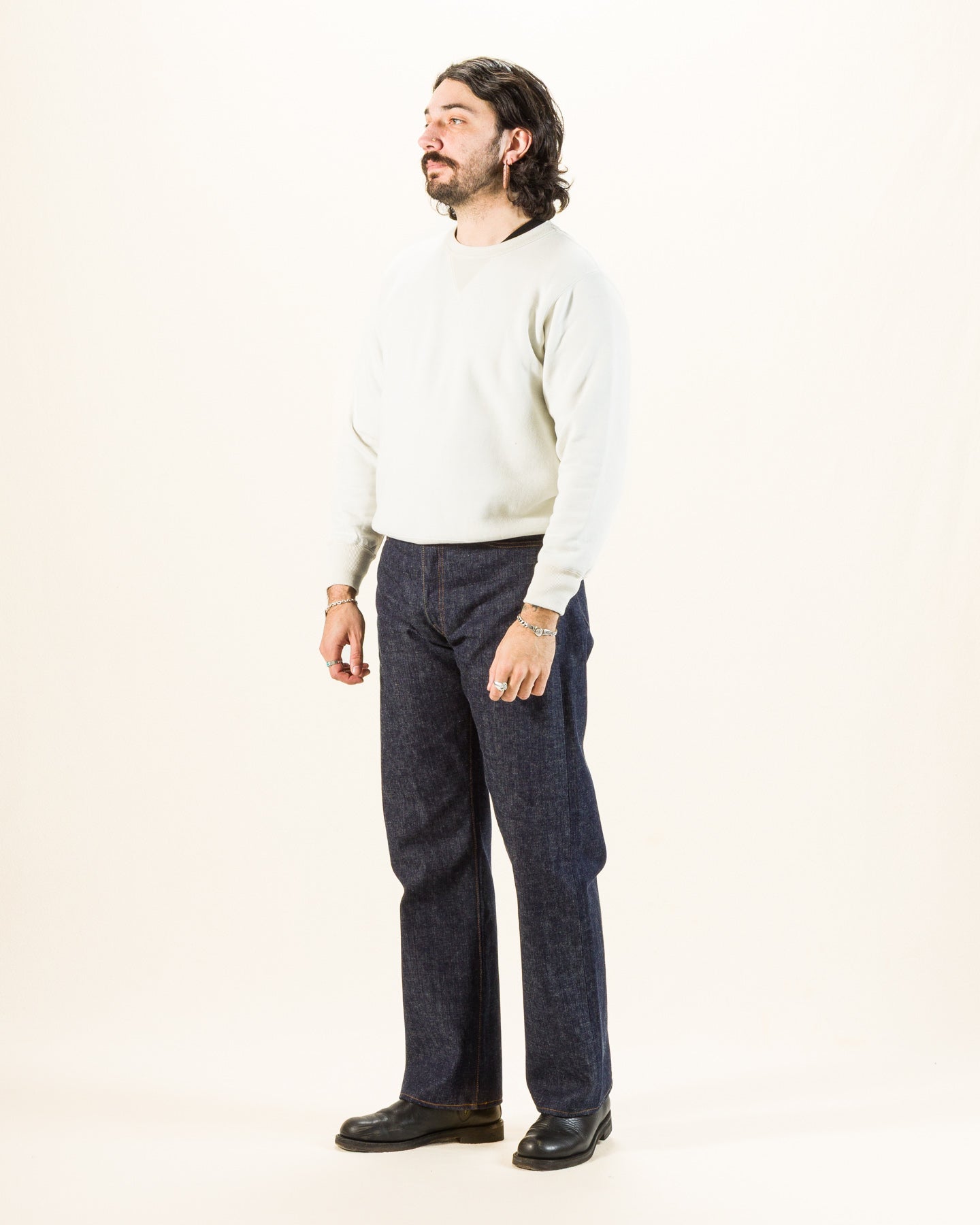 The Real McCoy's 10 oz Loopwheel Crewneck Sweatshirt - Milk - Standard & Strange