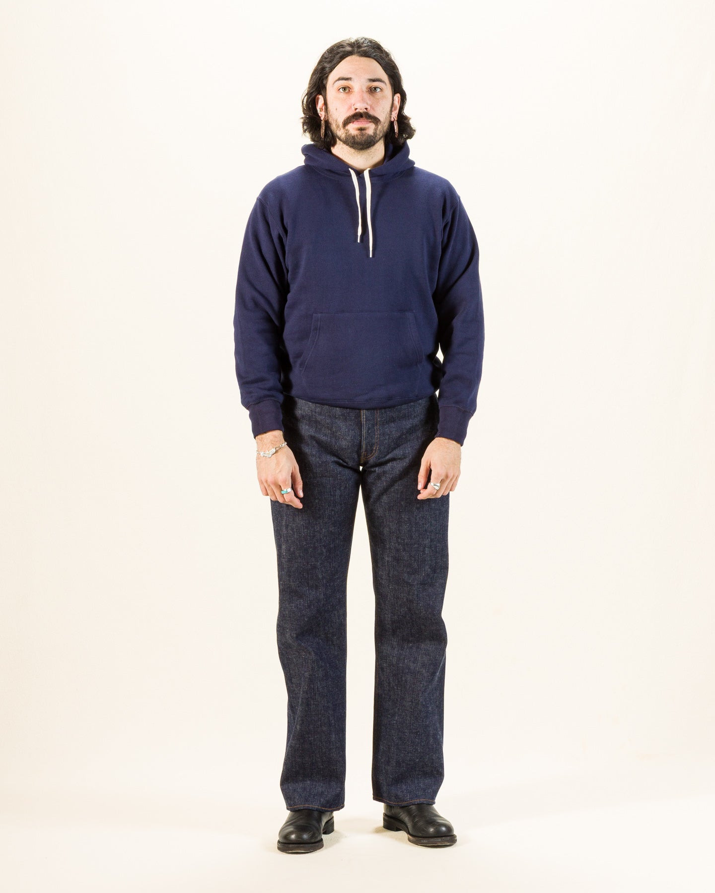 The Real McCoy's 10 oz Loopwheel Hooded Sweatshirt - Navy - Standard & Strange