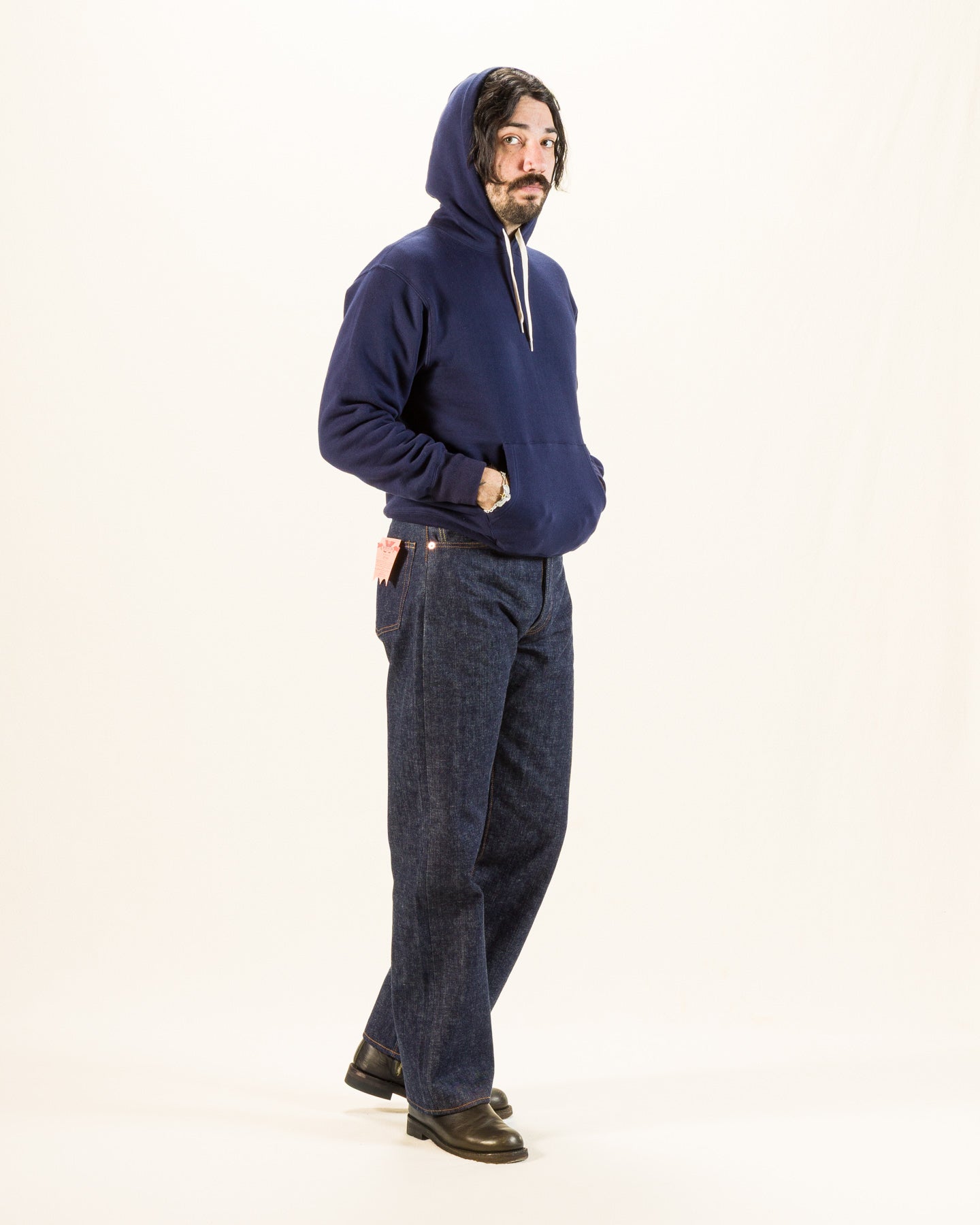 The Real McCoy's 10 oz Loopwheel Hooded Sweatshirt - Navy - Standard & Strange