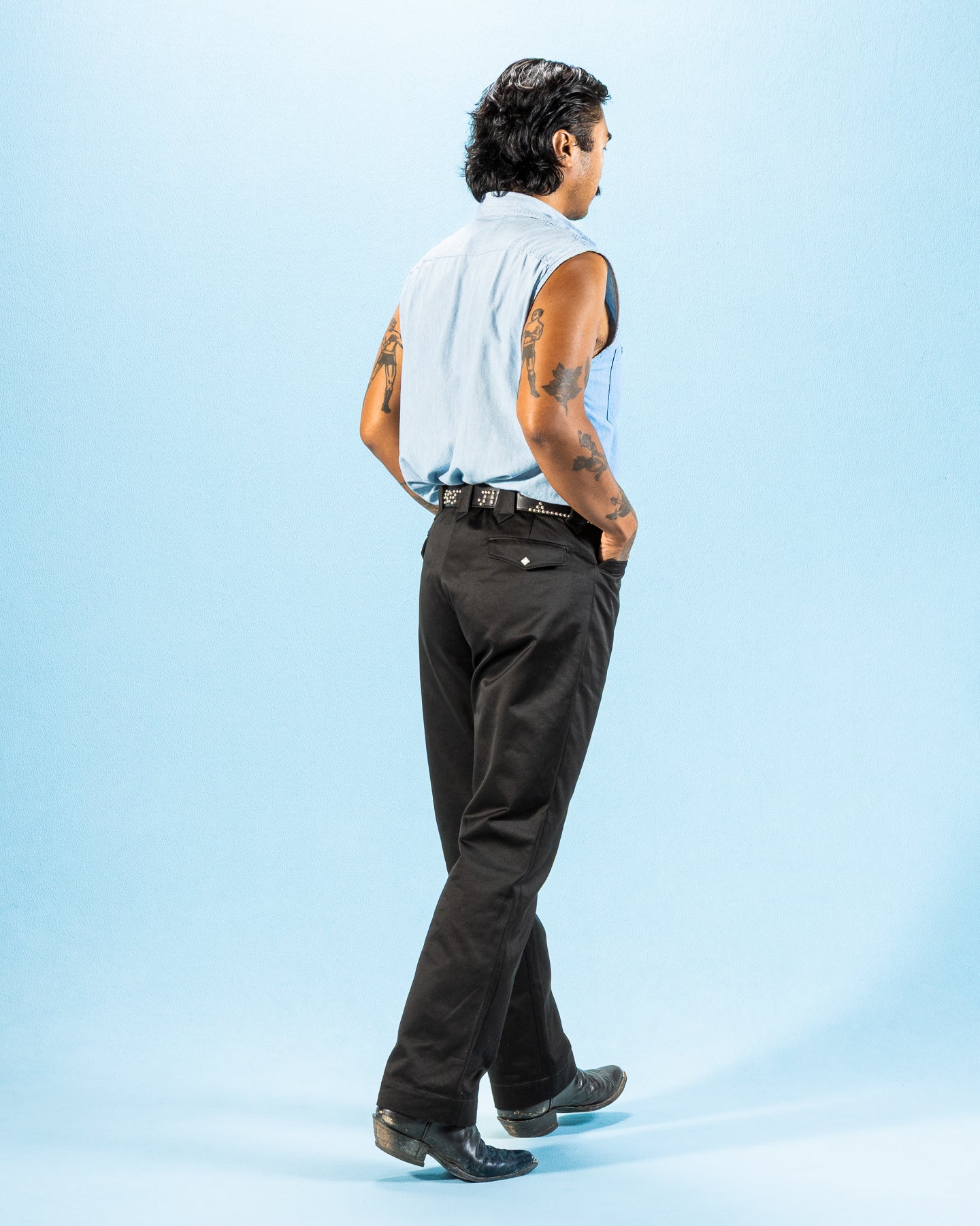 The Real McCoy's Cotton Drill Western Trousers - Black - Standard & Strange