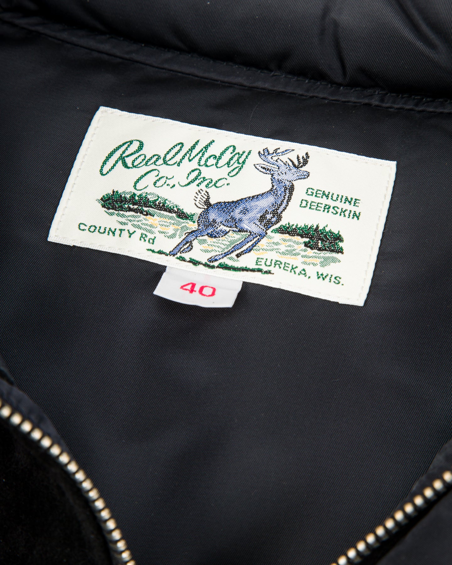 The Real McCoy's Deerskin Down Vest (221 Model) - Black - Standard & Strange