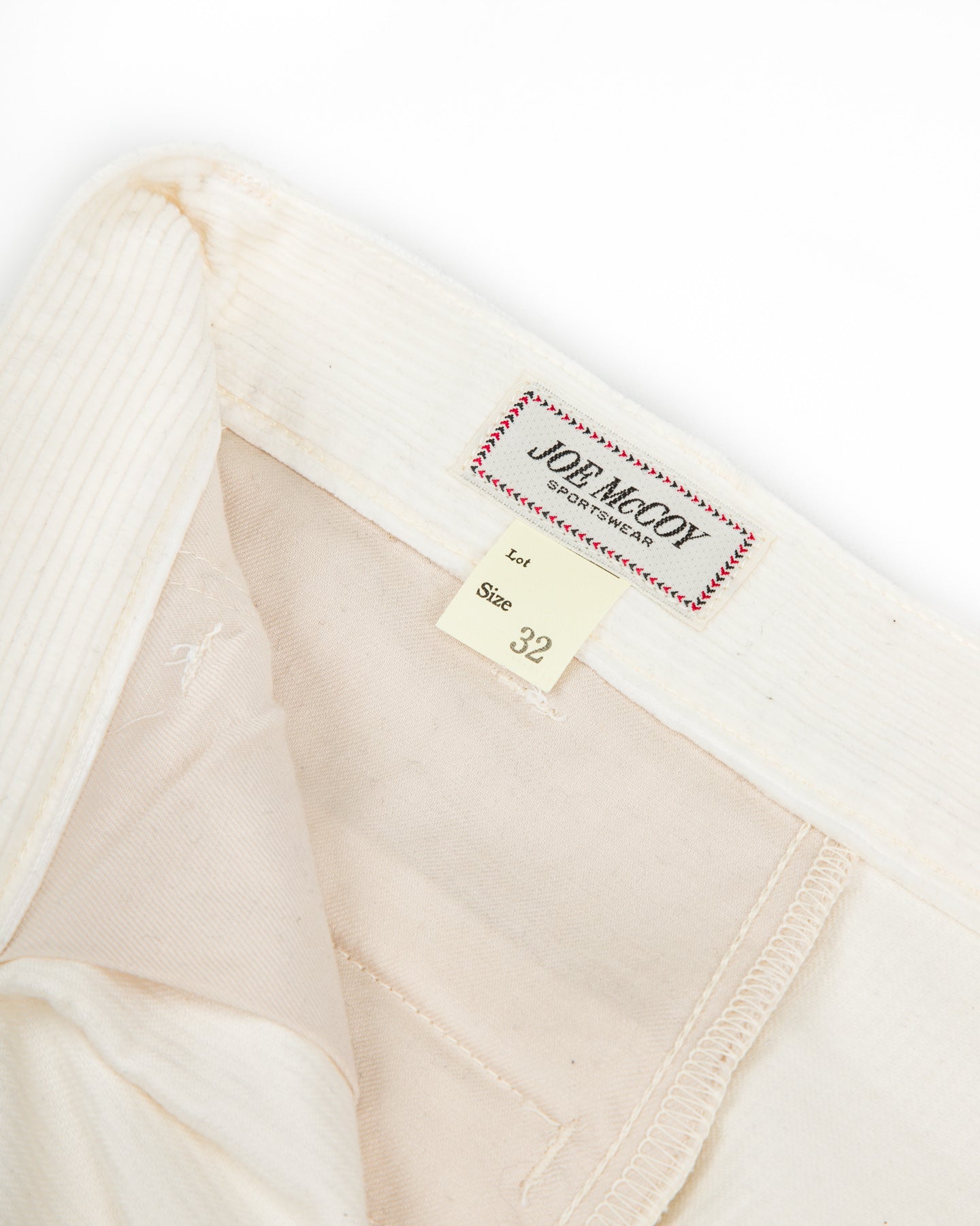 Double-Pleat Corduroy Trousers - White