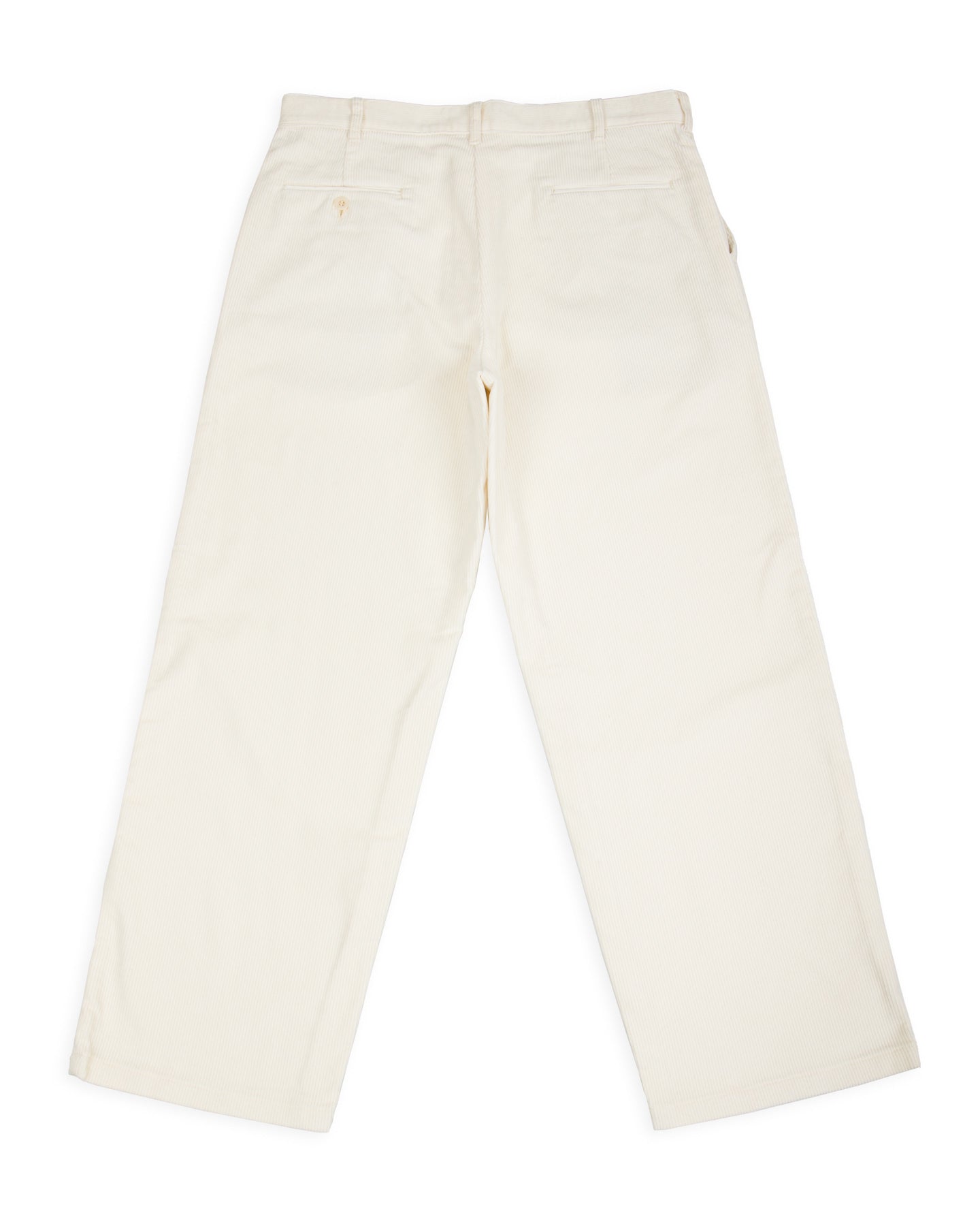 Double-Pleat Corduroy Trousers - White