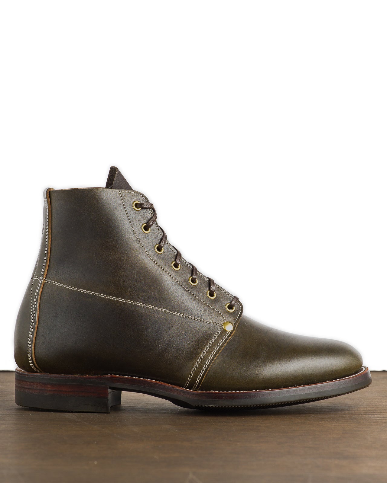 Unsung House S&S x Unsung House Slog Boot - Walnut Overdye Olive Latigo - Standard & Strange