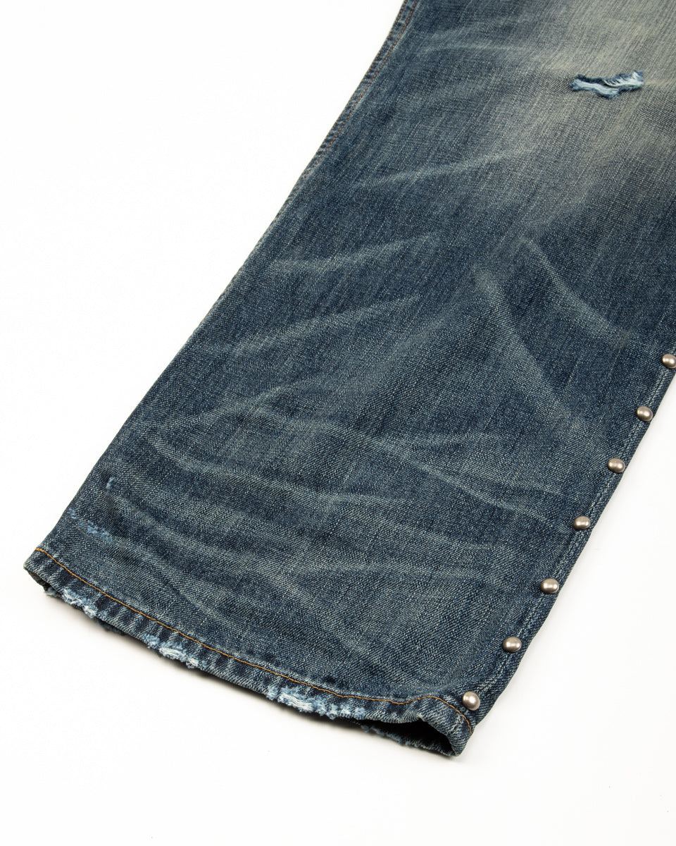 Vintage Heavy Extra Baggy Studded Jean - Indigo - Standard & Strange