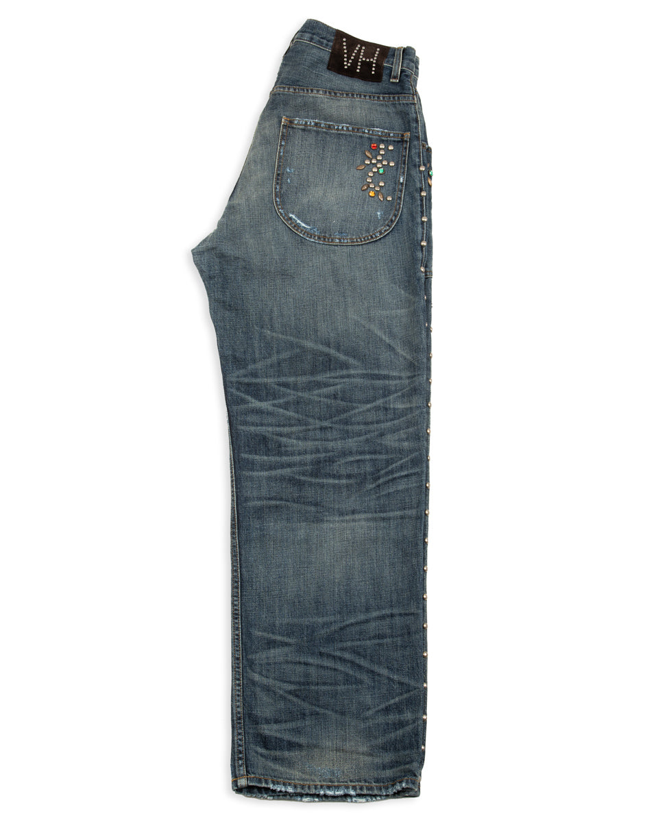 Vintage Heavy Extra Baggy Studded Jean - Indigo - Standard & Strange
