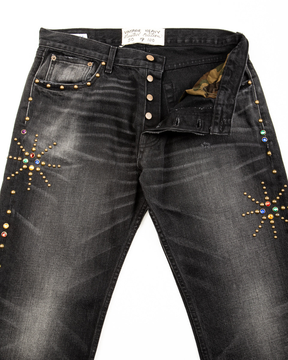 Vintage Heavy Leroy Studded Jean - Black - Standard & Strange