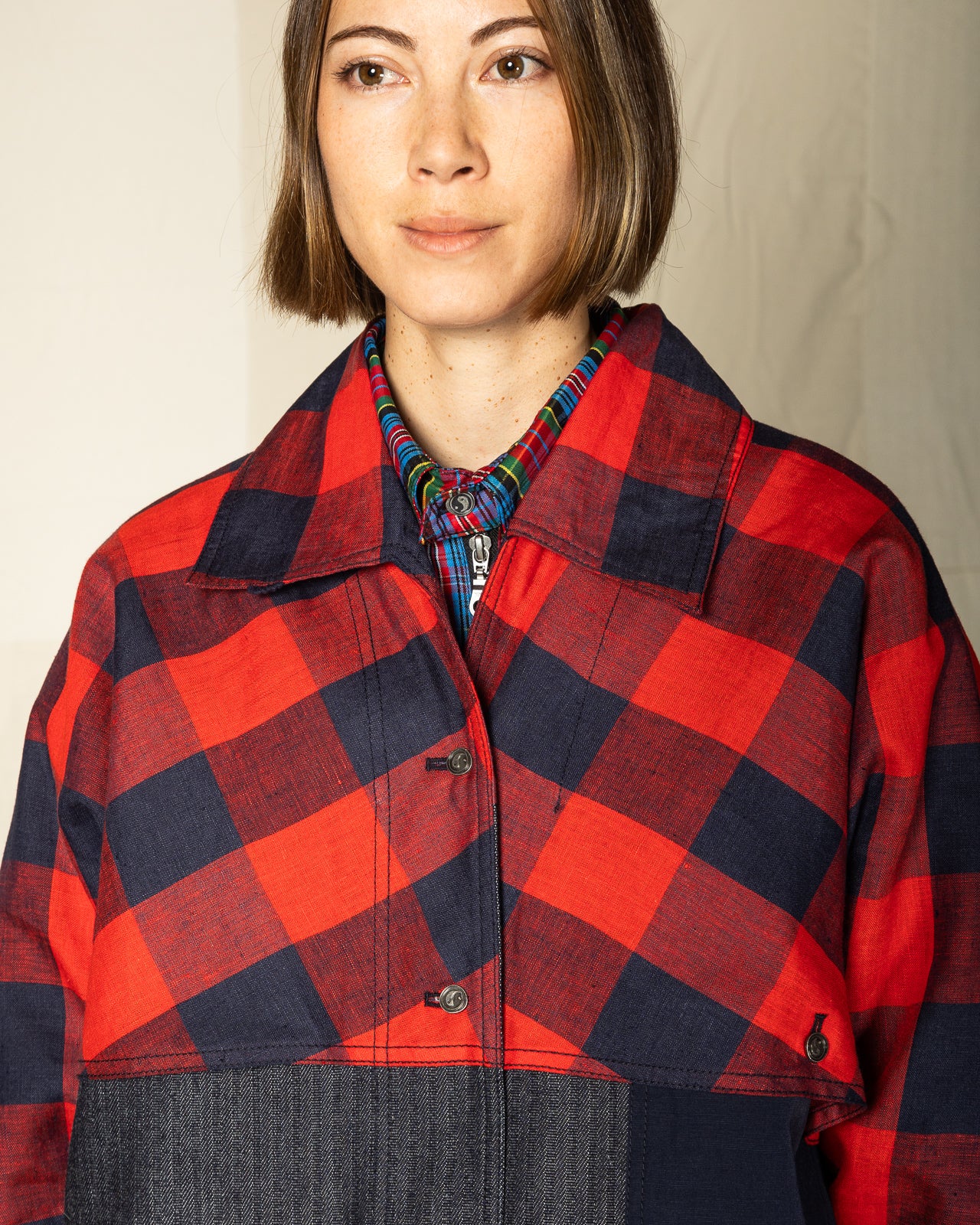 W'Menswear Hunter Fisher Coat - Denim/Red - Standard & Strange