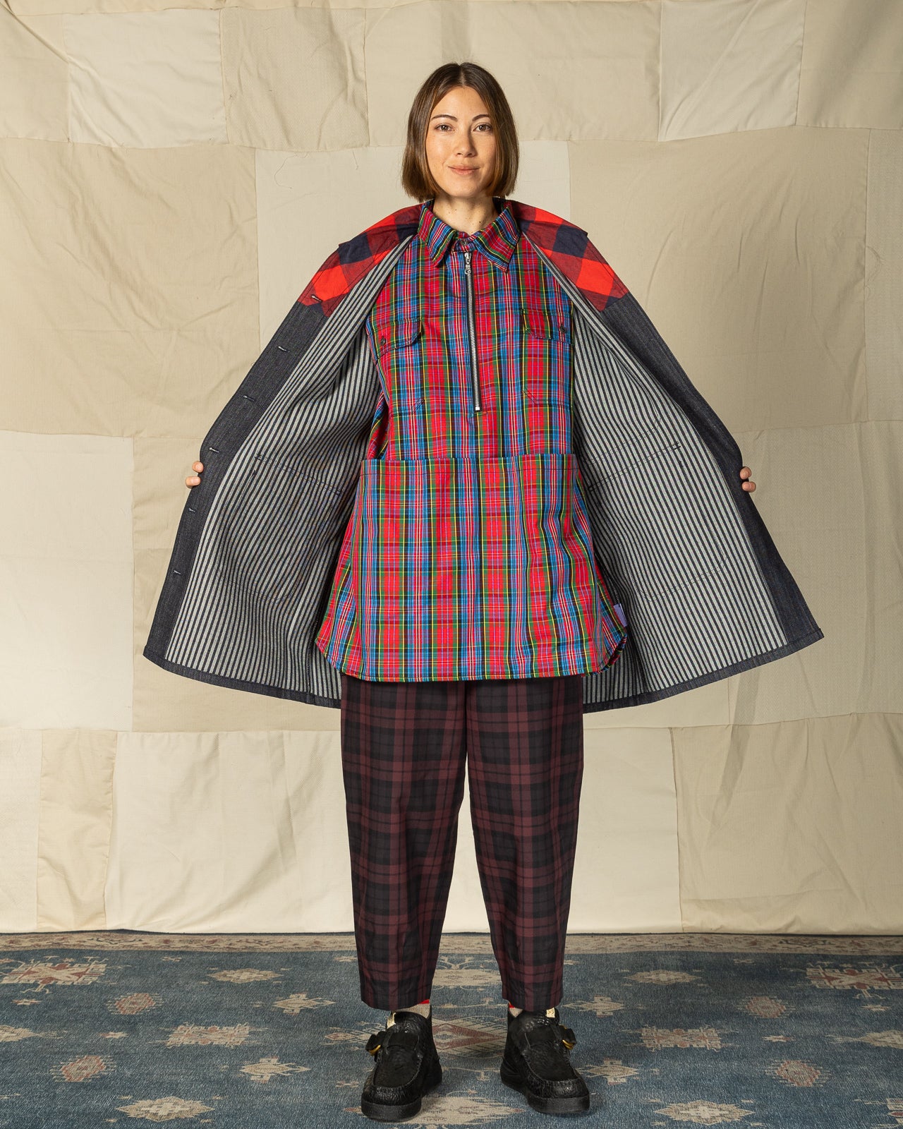 W'Menswear Hunter Fisher Coat - Denim/Red - Standard & Strange