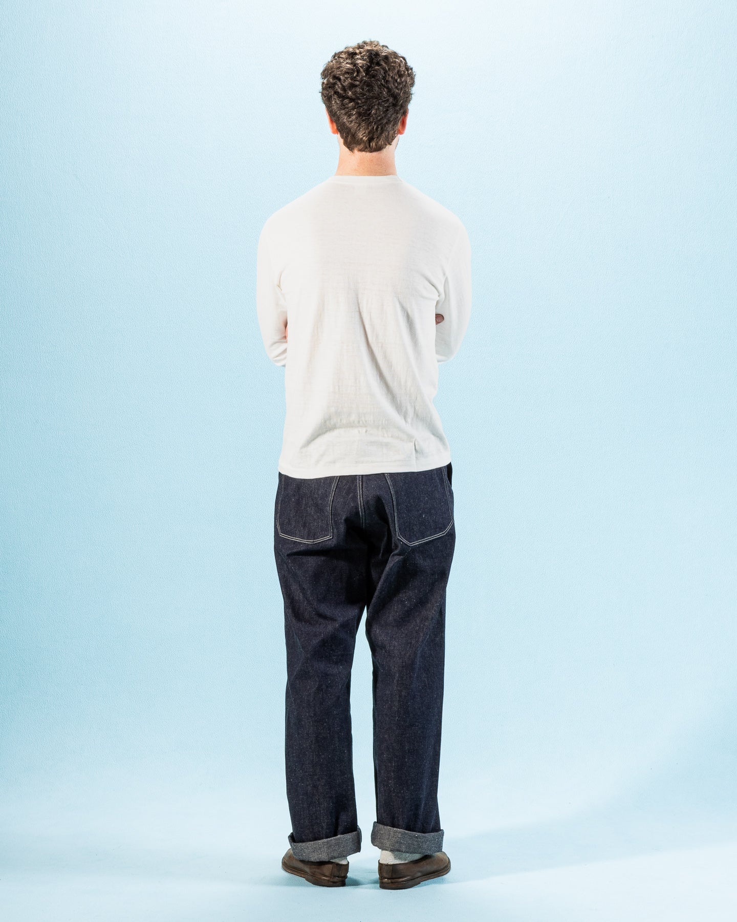 Warehouse Long Sleeve Crew Neck Tee - Off White - Standard & Strange