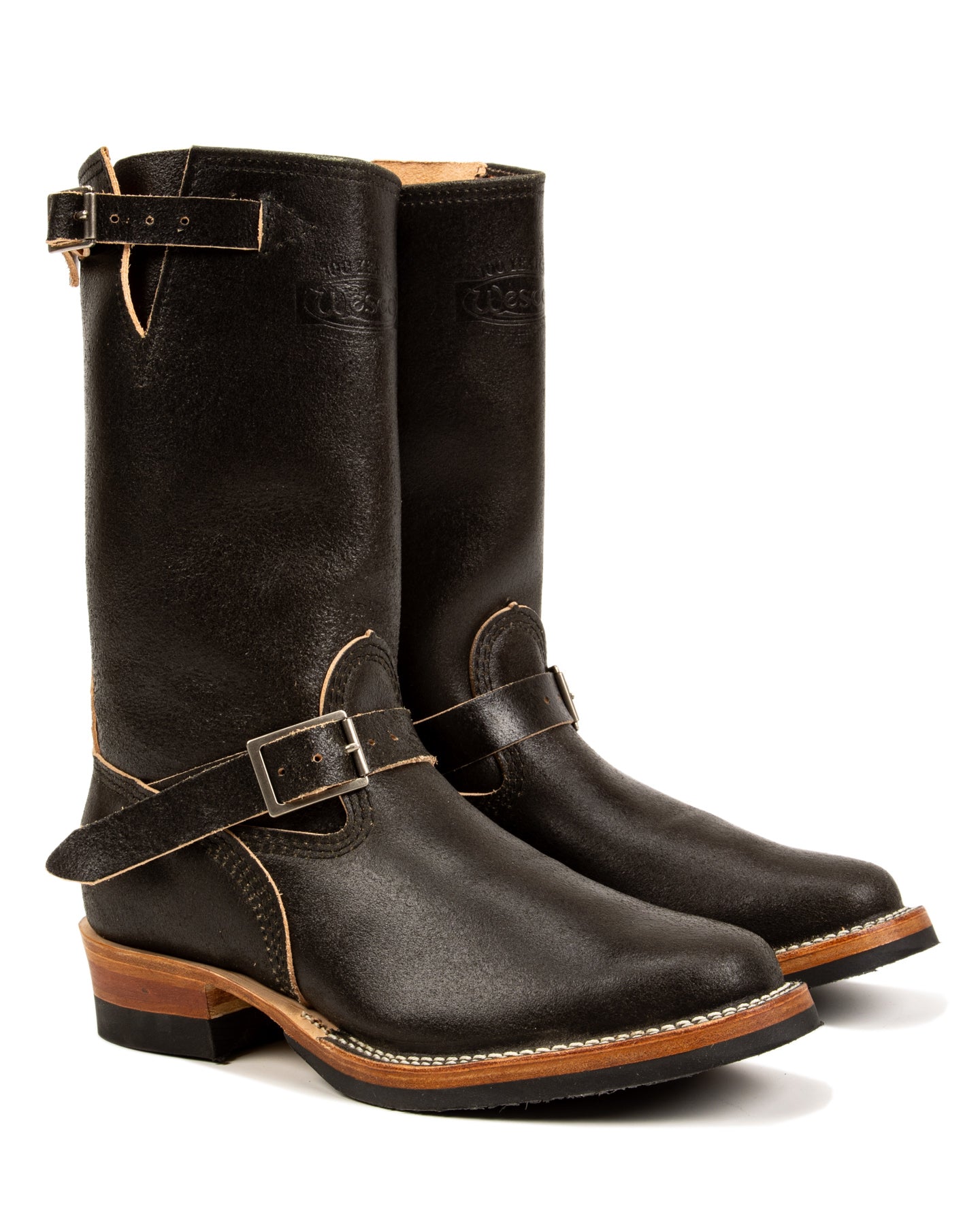 Wesco S&S x Wesco Quick Striker Engineer Boot - Olive Waxed Flesh