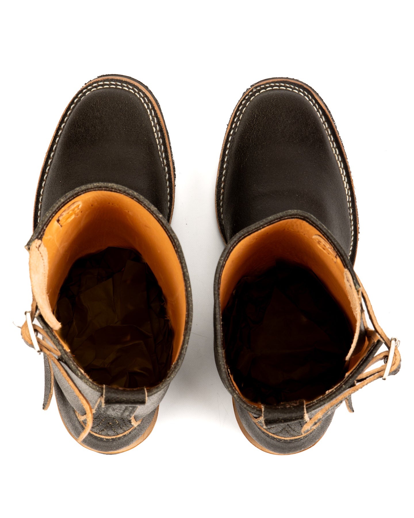 S&S x Wesco Quick Striker Engineer Boot - Olive Waxed Flesh
