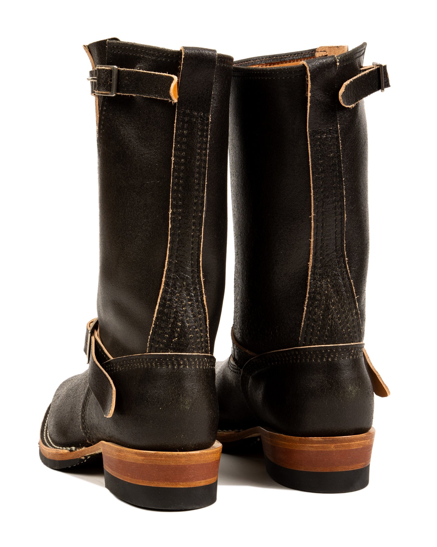 S&S x Wesco Quick Striker Engineer Boot - Olive Waxed Flesh