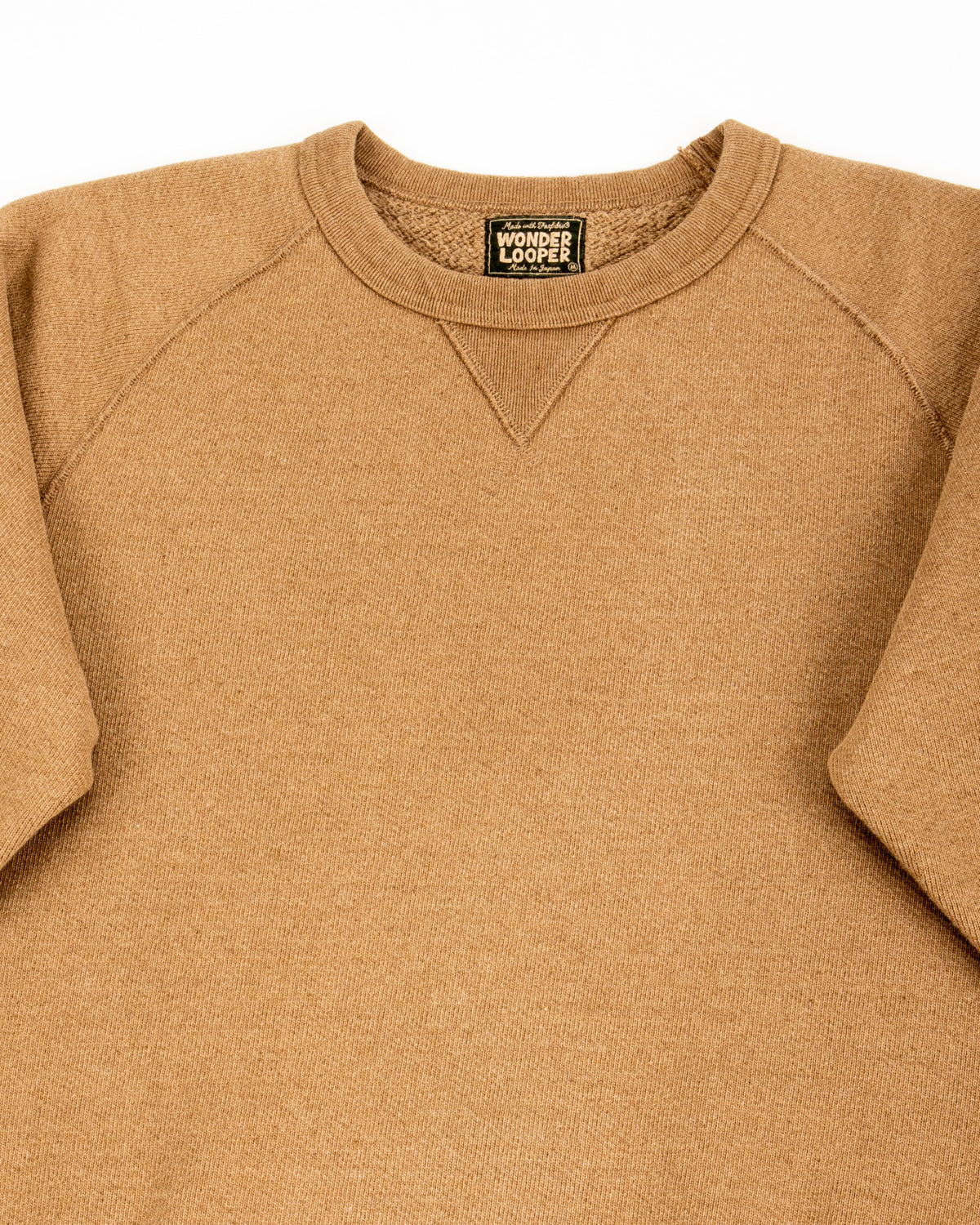 Wonder Looper Foxfibre® Double Heavyweight French Terry Pullover Crewneck - Iron Mordant Coyote 80 - Standard & Strange