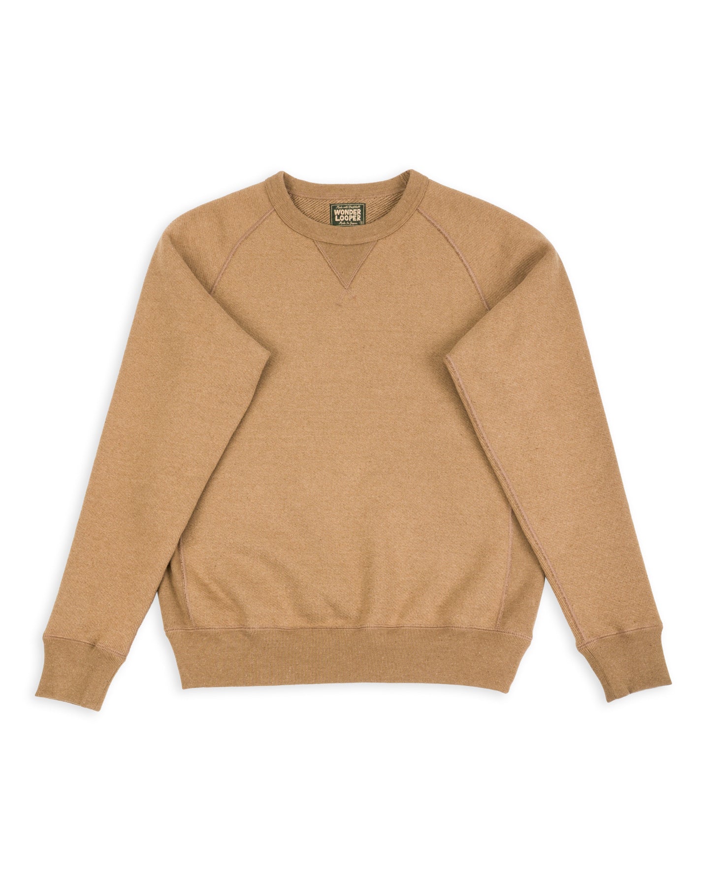 Wonder Looper Foxfibre® Double Heavyweight French Terry Pullover Crewneck - Iron Mordant Coyote 80 - Standard & Strange