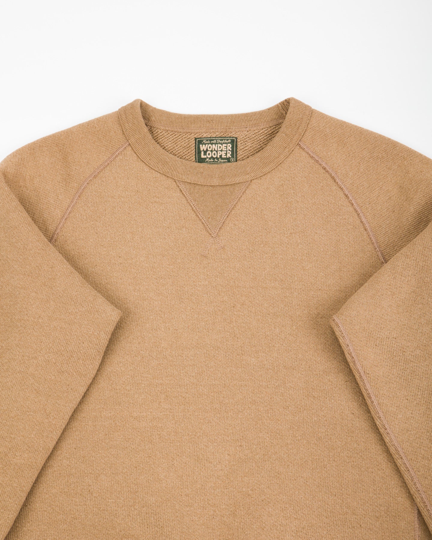 Wonder Looper Foxfibre® Double Heavyweight French Terry Pullover Crewneck - Iron Mordant Coyote 80 - Standard & Strange