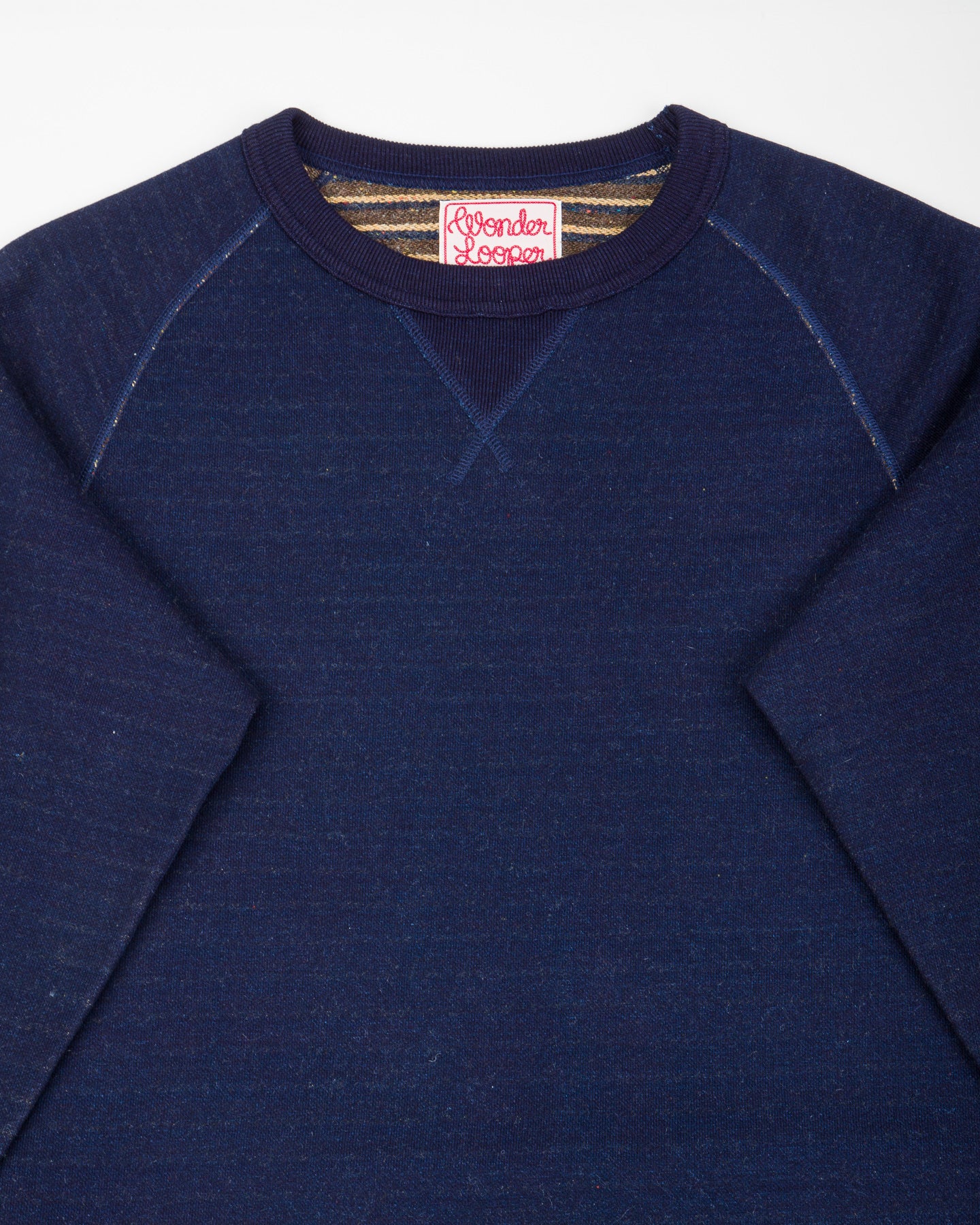 Wonder Looper Pullover Crewneck - Real Indigo Blanket Striped French Terry - Standard & Strange