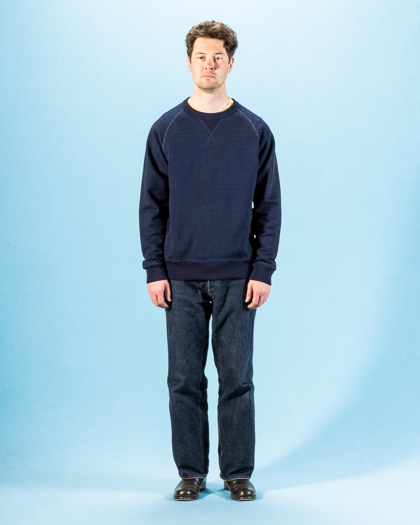 Wonder Looper Pullover Crewneck - Real Indigo Blanket Striped French Terry - Standard & Strange