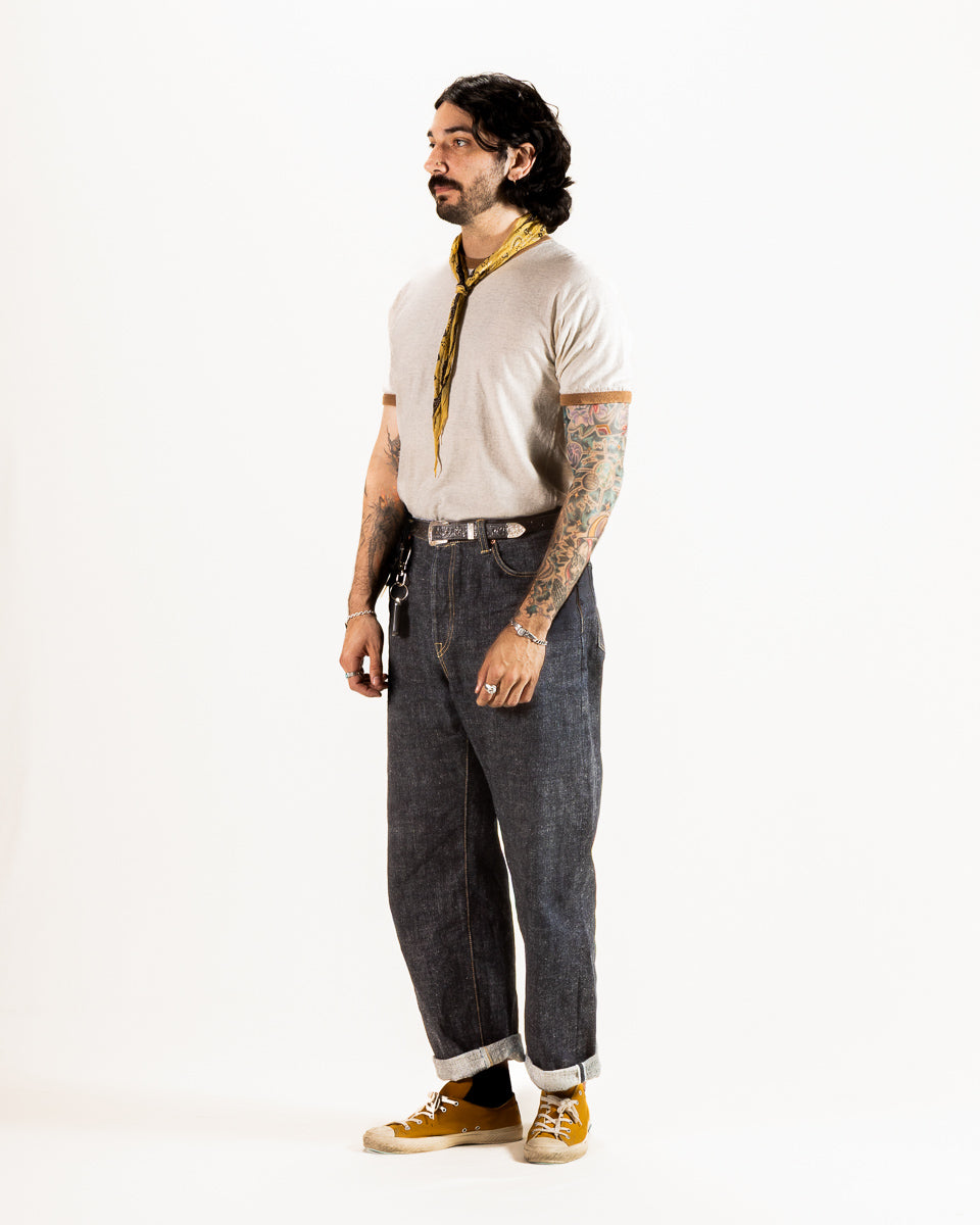 Wonder Looper Recycled Cotton Foxfibre® Ringer Tee - Sand - Standard & Strange